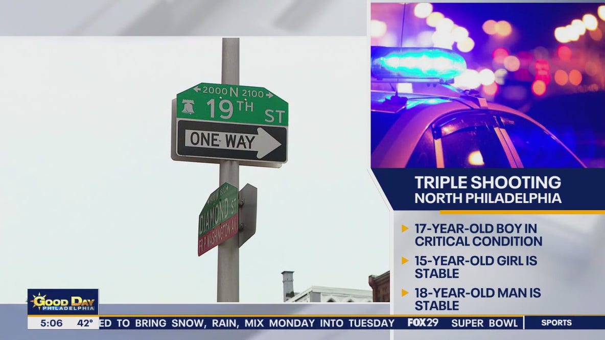 3 teens injured in triple shooting in North Philadelphia